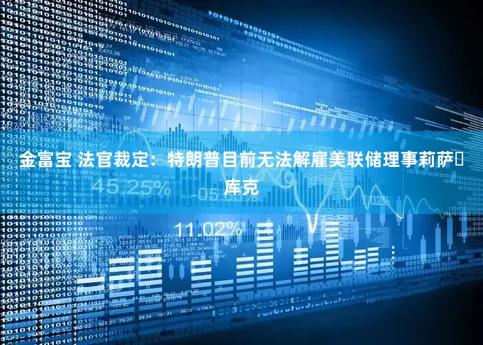 金富宝 法官裁定：特朗普目前无法解雇美联储理事莉萨・库克